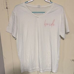 White 'Bride' V-Neck T-Shirt